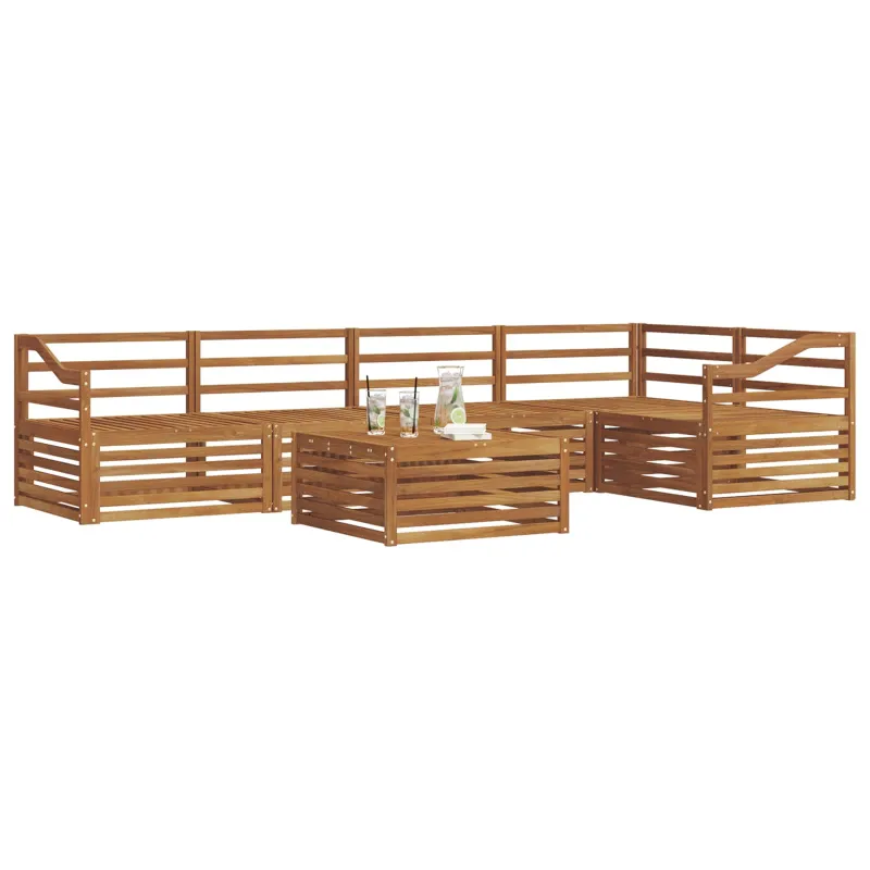 Lauko sofos komplektas 6 pcs Natūrali
