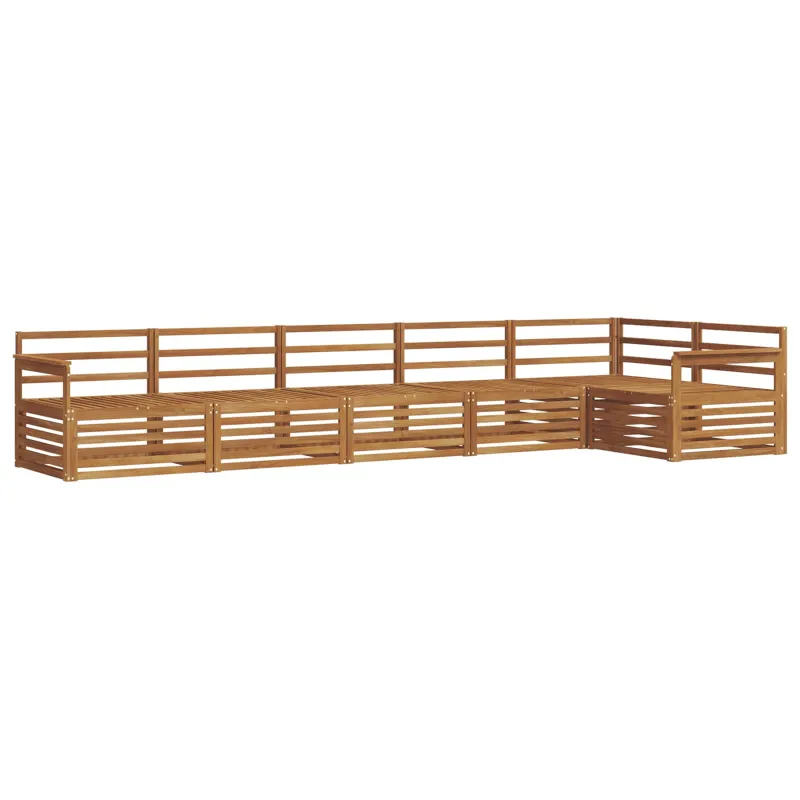 Lauko sofos komplektas 6 pcs Natūrali Kietos akacijos mediena
