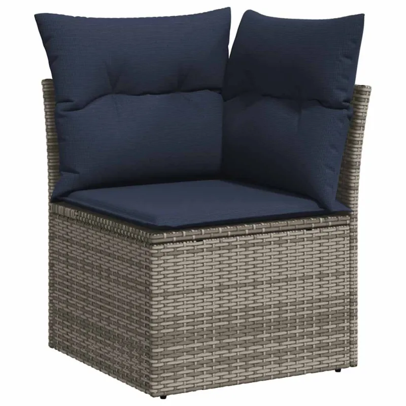 Sofos komplektas pehmusteilla, 8 osaa, harmaa, polyrattana