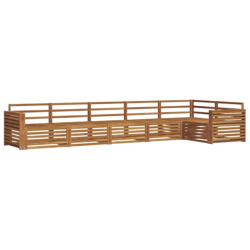 Lauko sofos komplektas 6 pcs Natūrali Kietos akacijos mediena