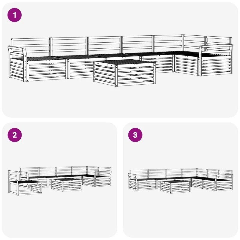 Lauko sofos komplektas 7 pcs Natūrali
