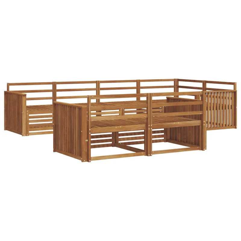 Lauko sofos komplektas 7 pcs Natūrali Kietos akacijos mediena