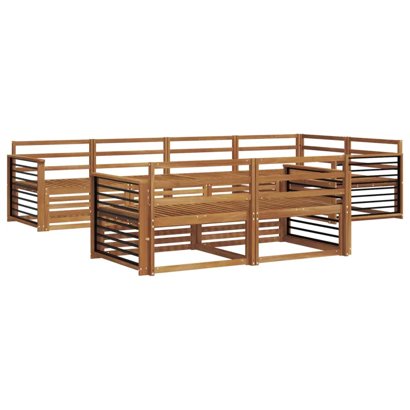 Lauko sofos komplektas 7 pcs Natūrali Kietos akacijos mediena