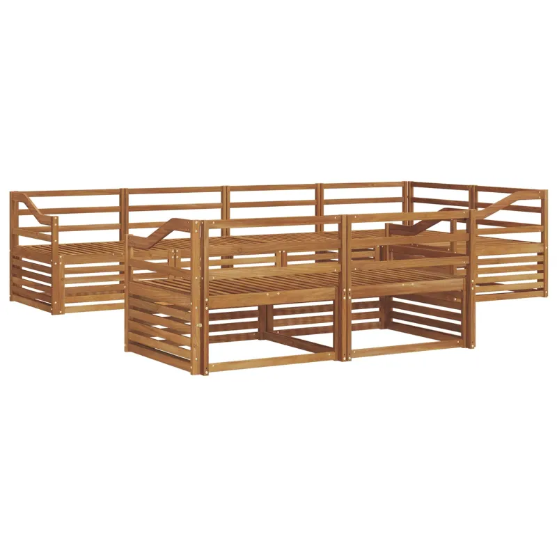 Lauko sofos komplektas 7 pcs Natūrali Kietos akacijos mediena