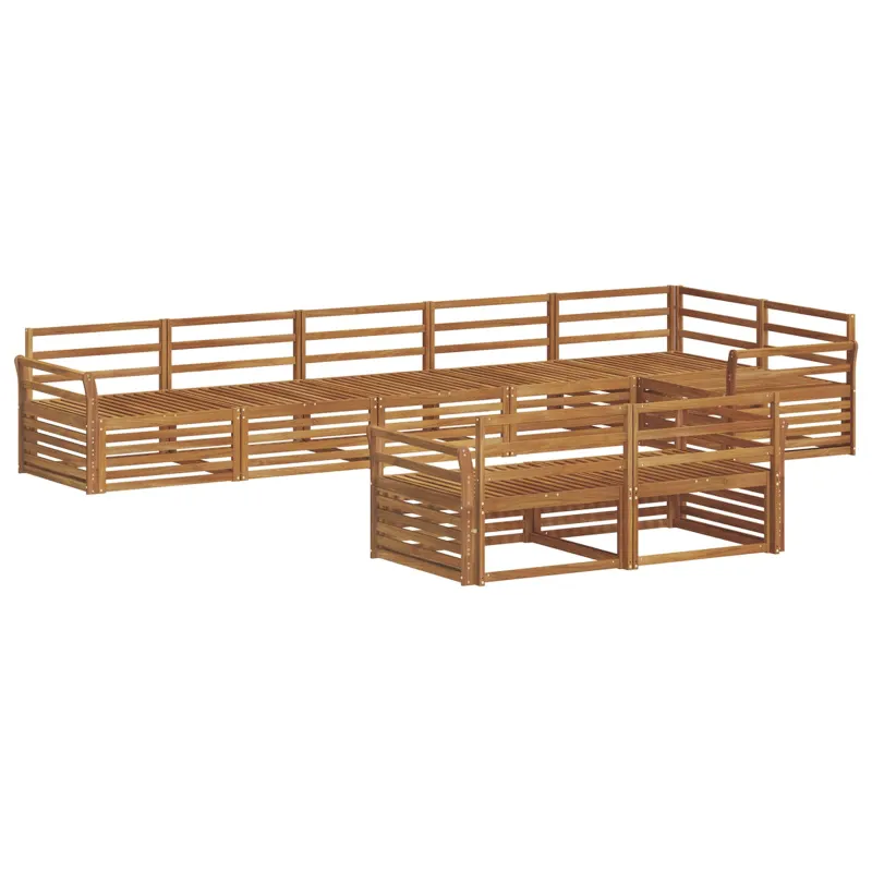 Lauko sofos komplektas 8 pcs Natūrali Kietos akacijos mediena