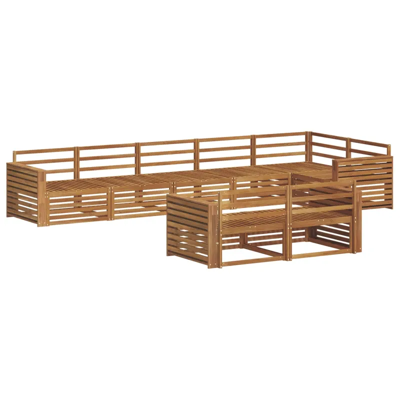 Lauko sofos komplektas 8 pcs Natūrali Kietos akacijos mediena