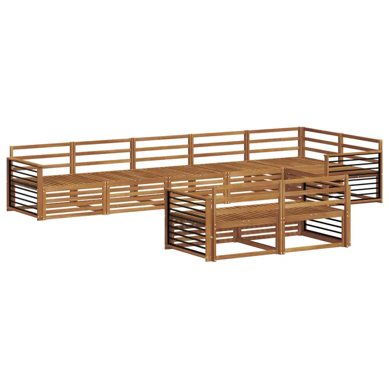 Lauko sofos komplektas 8 pcs Natūrali Kietos akacijos mediena