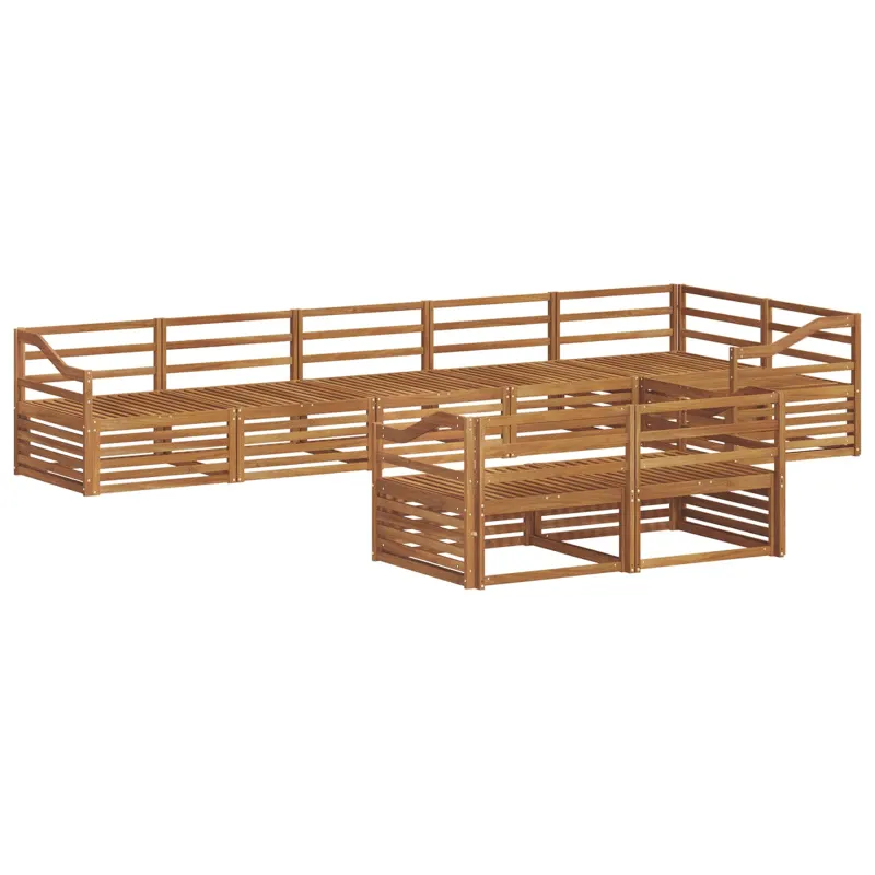 Lauko sofos komplektas 8 pcs Natūrali Kietos akacijos mediena