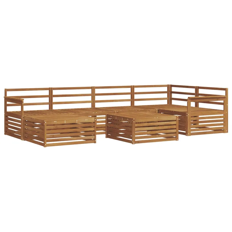 Lauko sofos komplektas 7 pcs Natūrali Kietos akacijos mediena