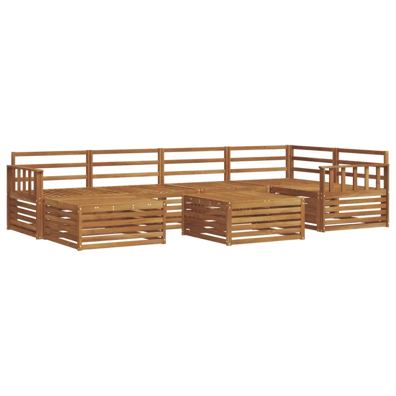 Lauko sofos komplektas 7 pcs Natūrali Kietos akacijos mediena