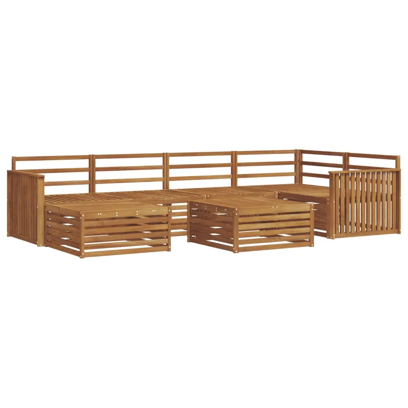 Lauko sofos komplektas 7 pcs Natūrali Kietos akacijos mediena
