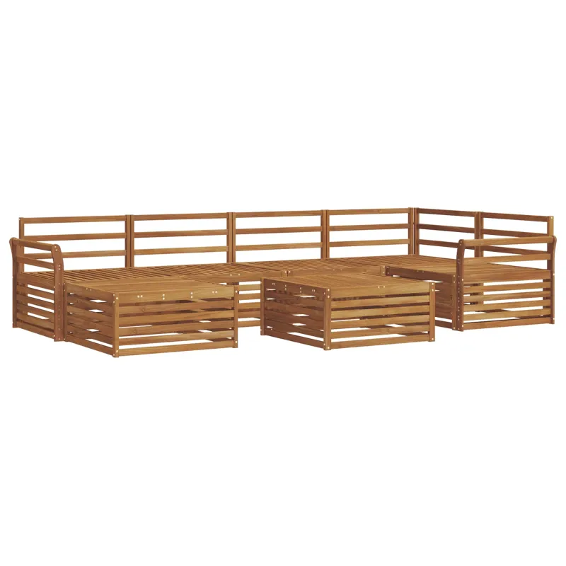 Lauko sofos komplektas 7 pcs Natūrali Kietos akacijos mediena