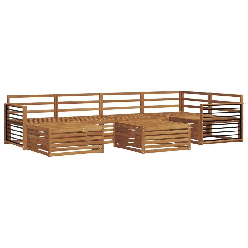 Lauko sofos komplektas 7 pcs Natūrali Kietos akacijos mediena
