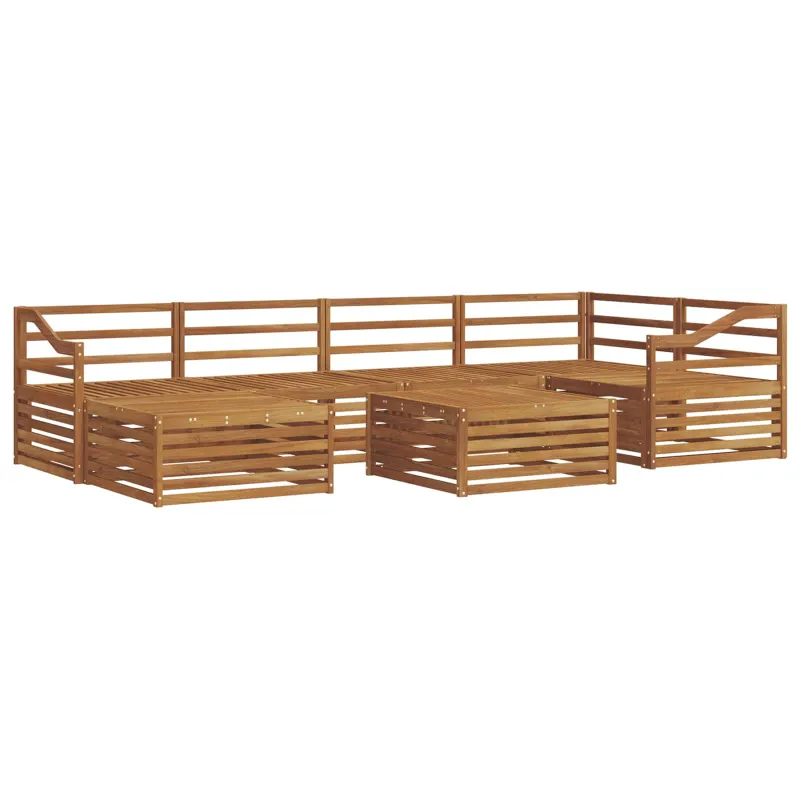 Lauko sofos komplektas 7 pcs Natūrali Kietos akacijos mediena