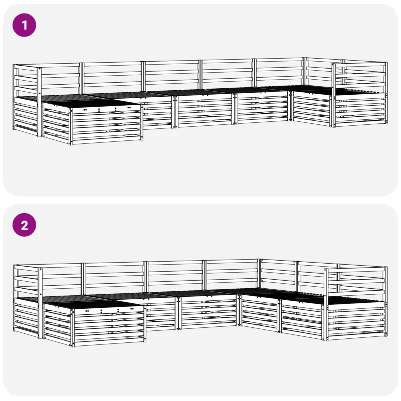 Lauko sofos komplektas 7 pcs Natūrali
