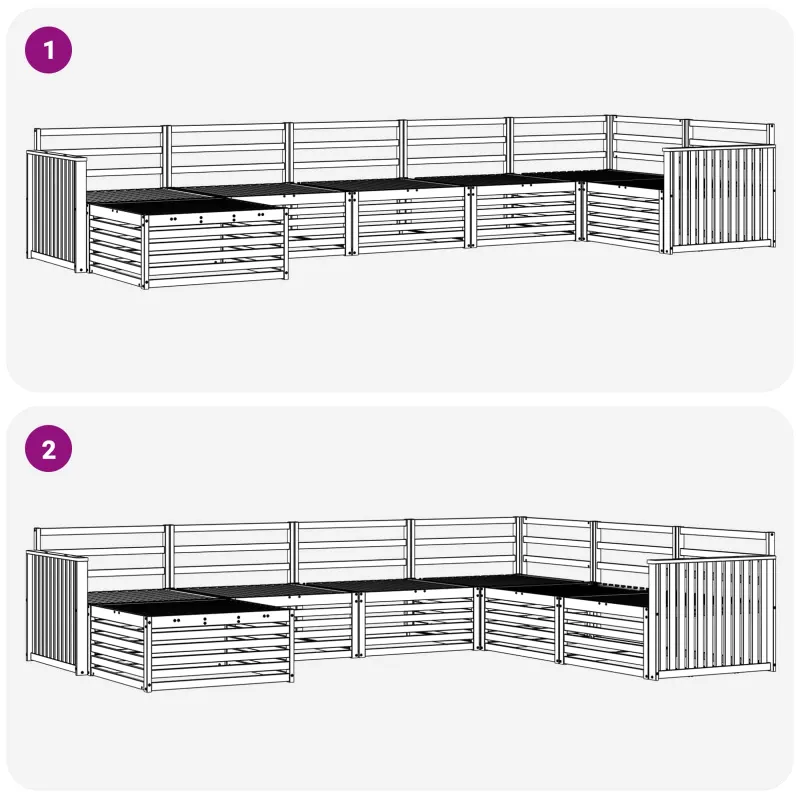 Lauko sofos komplektas 7 pcs Natūrali