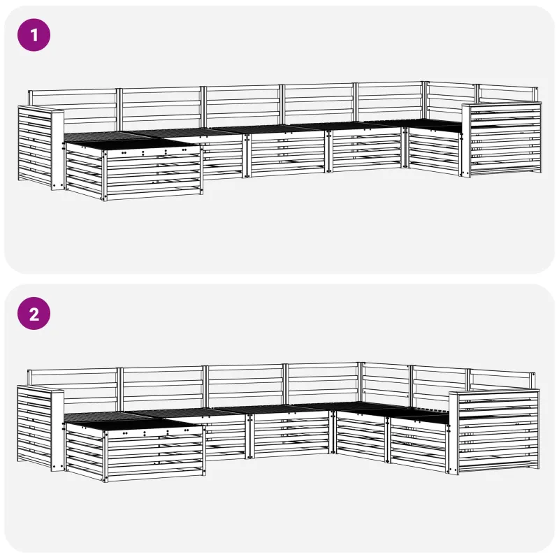 Lauko sofos komplektas 7 pcs Natūrali