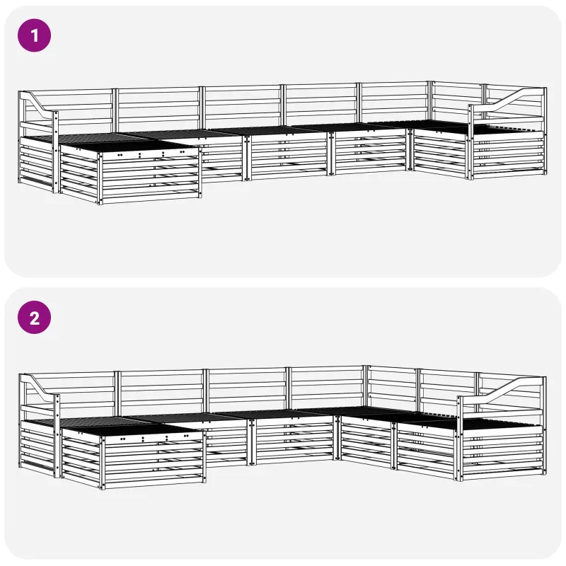 Lauko sofos komplektas 7 pcs Natūrali