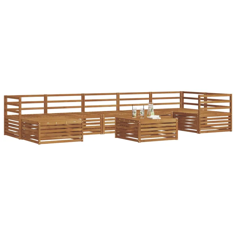 Lauko sofos komplektas 8 pcs Natūrali