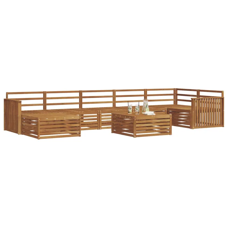 Lauko sofos komplektas 8 pcs Natūrali