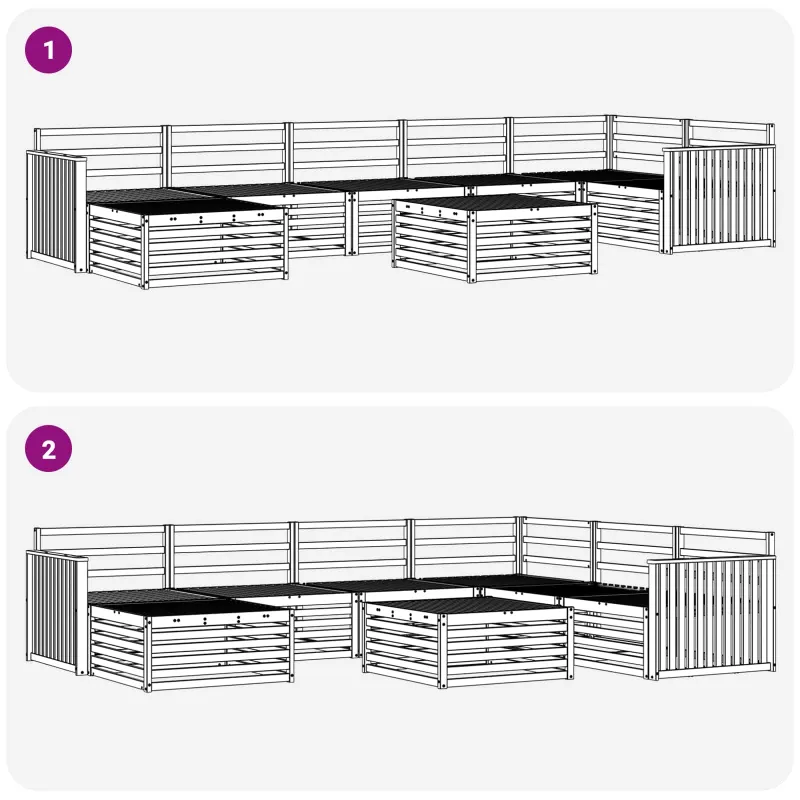 Lauko sofos komplektas 8 pcs Natūrali