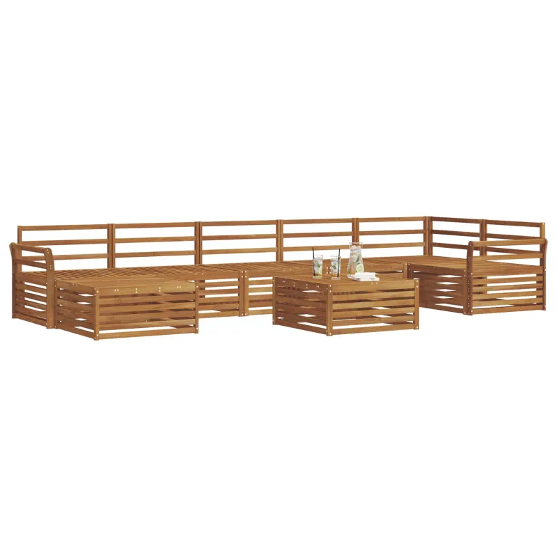 Lauko sofos komplektas 8 pcs Natūrali