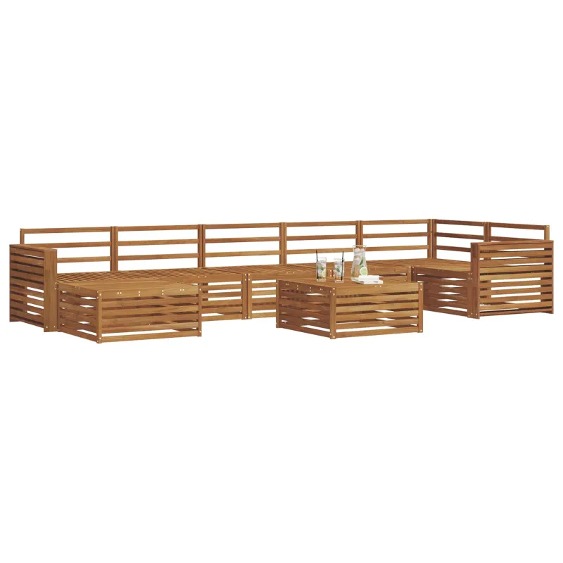Lauko sofos komplektas 8 pcs Natūrali