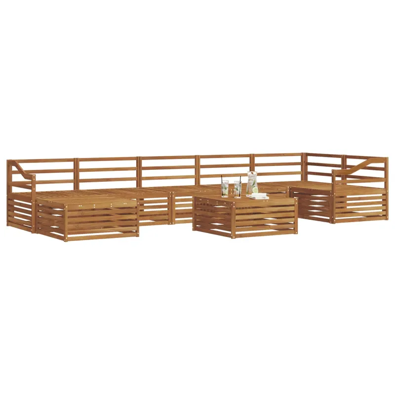 Lauko sofos komplektas 8 pcs Natūrali