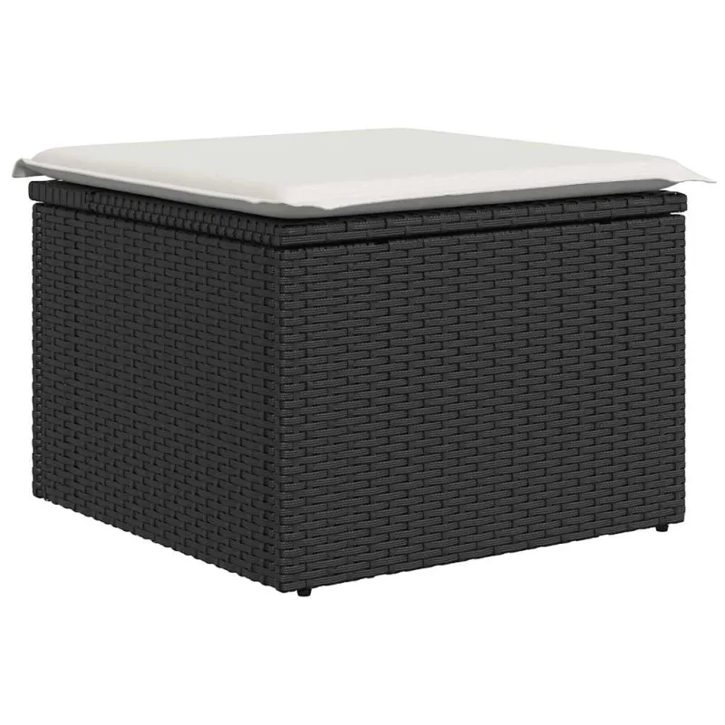 Sofos komplekti, 6 osaa, musta, polyratasta, tyynyillä
