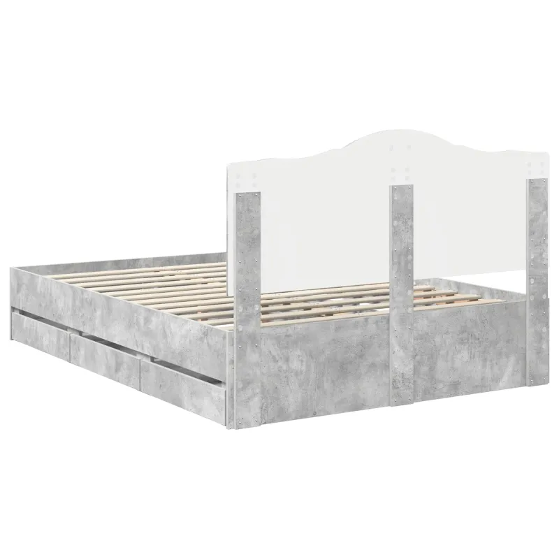 Lovos rėmas Betono Pilka 140 x 190 cm Inžinerinė mediena