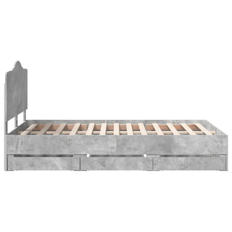 Lovos rėmas Betono Pilka 135 x 190 cm Inžinerinė mediena