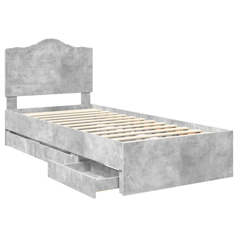 Lovos rėmas Betono Pilka 90 x 200 cm Inžinerinė mediena