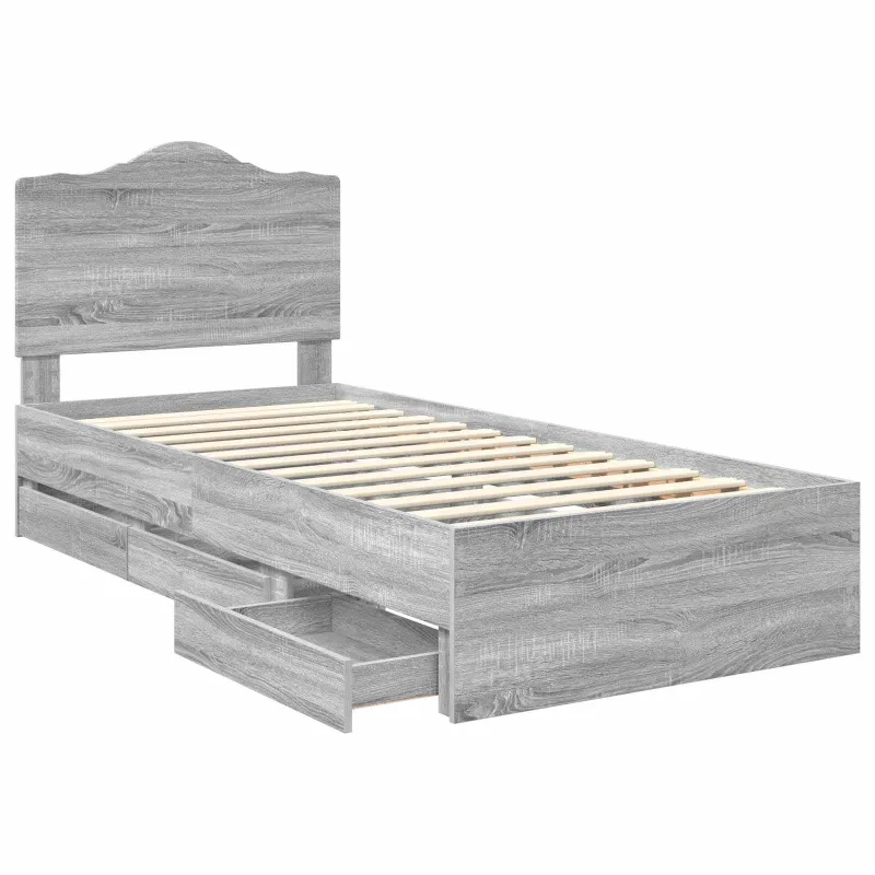 Lovos rėmas Pilka Sonoma 90 x 200 cm Inžinerinė mediena