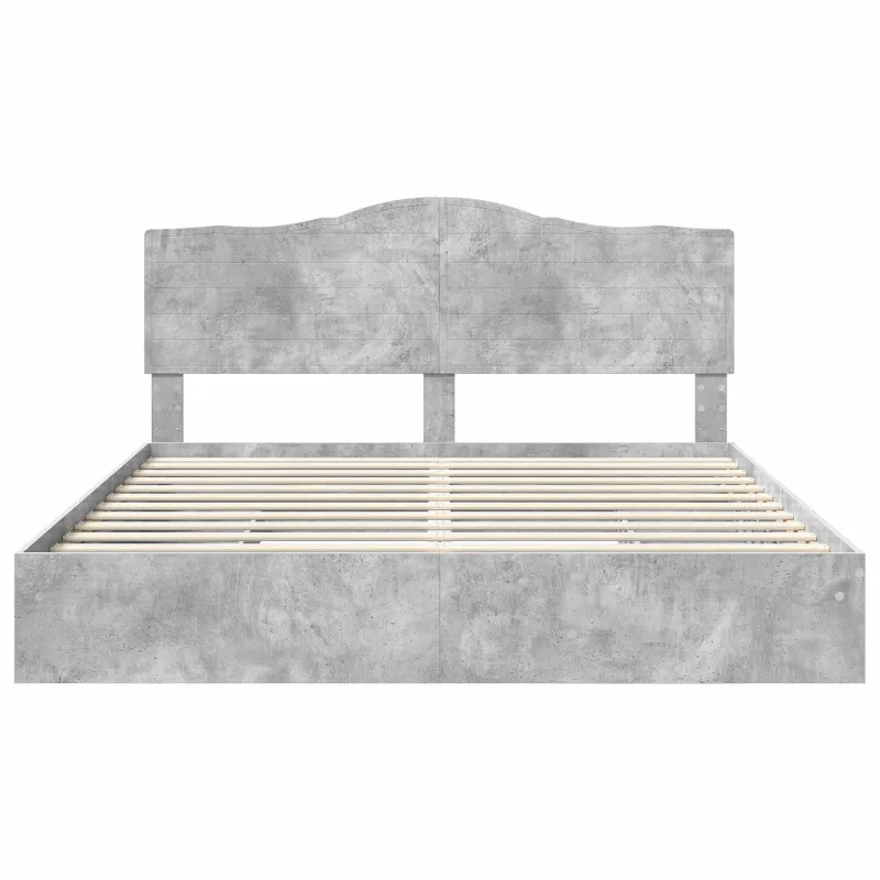 Saugos lova Betono pilka 200 x 200 cm Apdirbta mediena