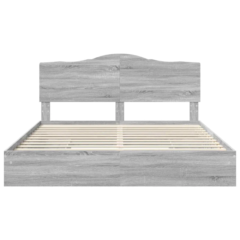 Saugos lova Pilkas Sonoma 200 x 200 cm Apdirbta mediena