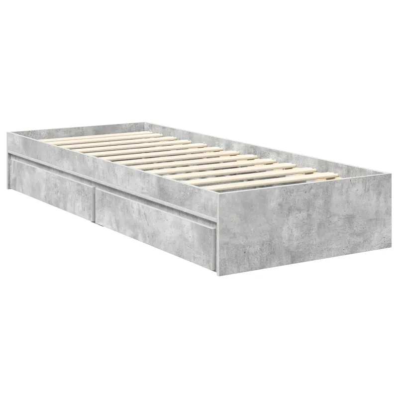 Saugos lova Betono pilka 70 x 190 cm Apdirbta mediena