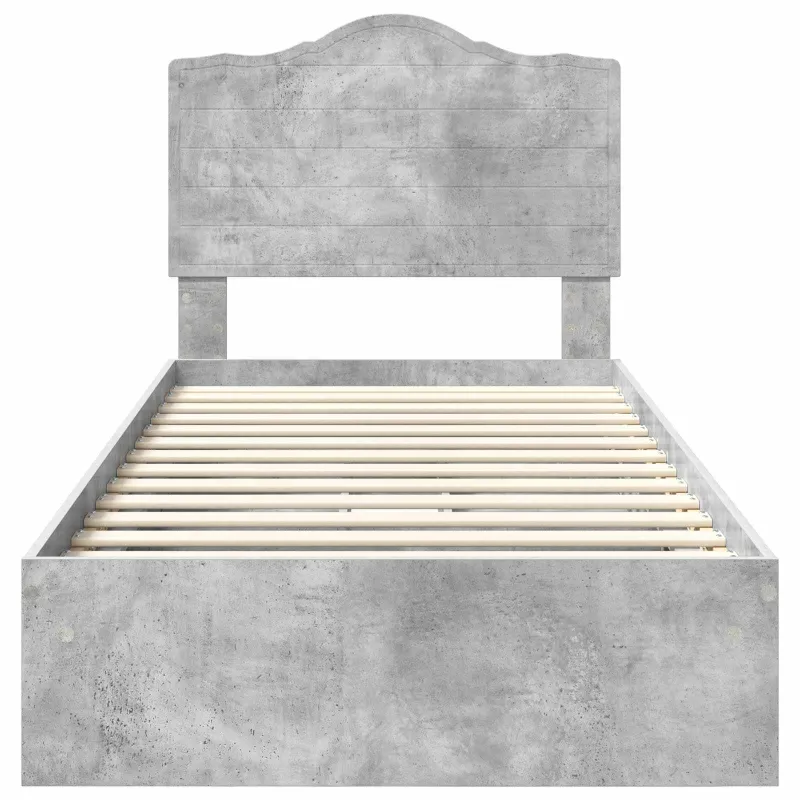 Saugos lova Betono pilka 70 x 190 cm Apdirbta mediena