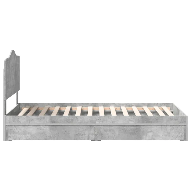 Saugos lova Betono pilka 70 x 190 cm Apdirbta mediena