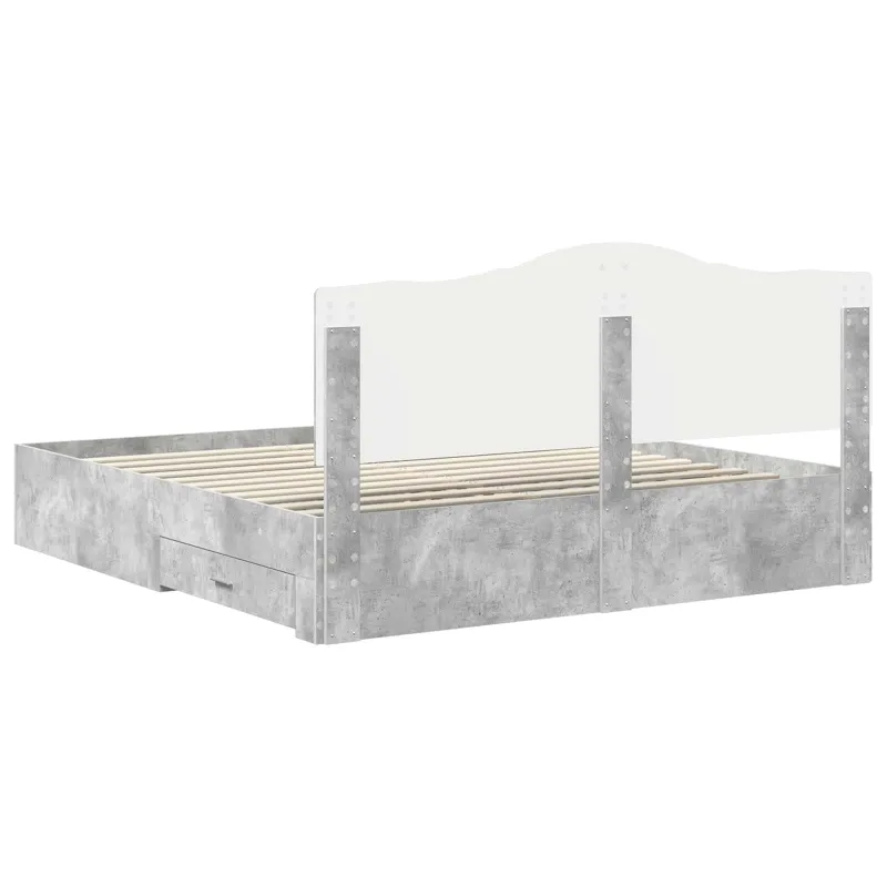Lovos rėmas Betono pilka 200 x 200 cm Apdirbta mediena