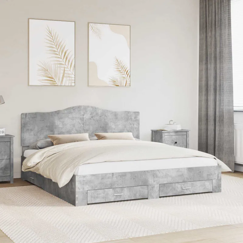 Lovos rėmas Betono pilka 180 x 200 cm Apdirbta mediena