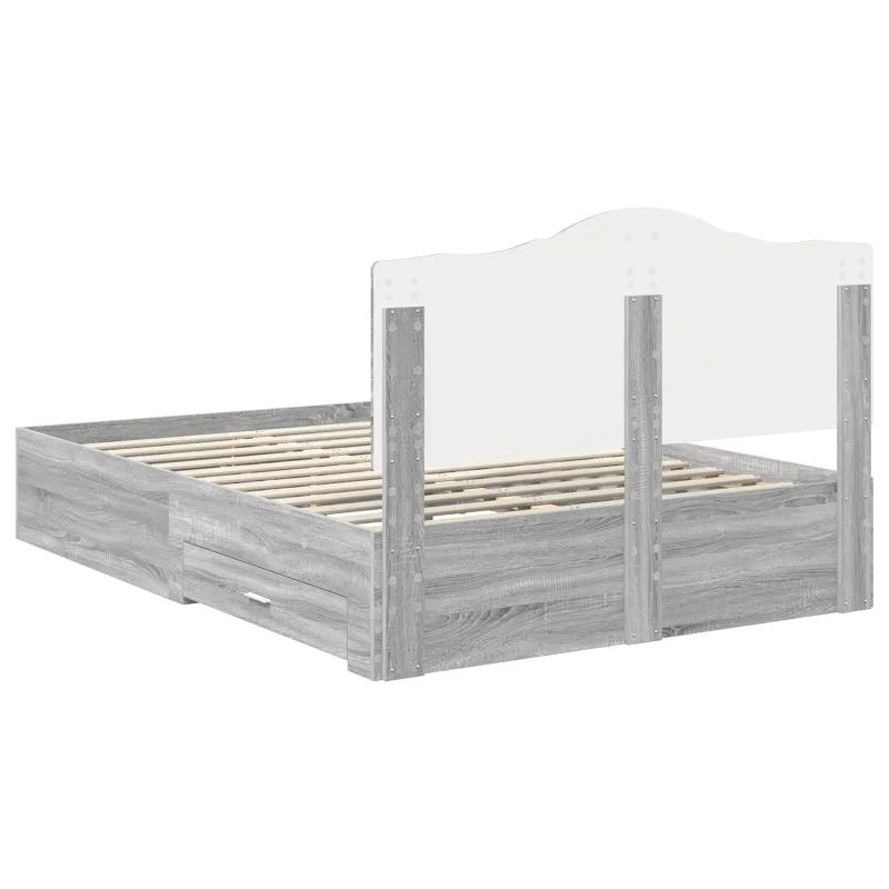 Lovos rėmas Pilkas Sonoma 140 x 190 cm Apdirbta mediena