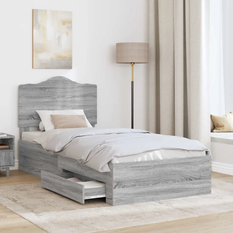 Lovos rėmas Pilkas Sonoma 75 x 190 cm Apdirbta mediena