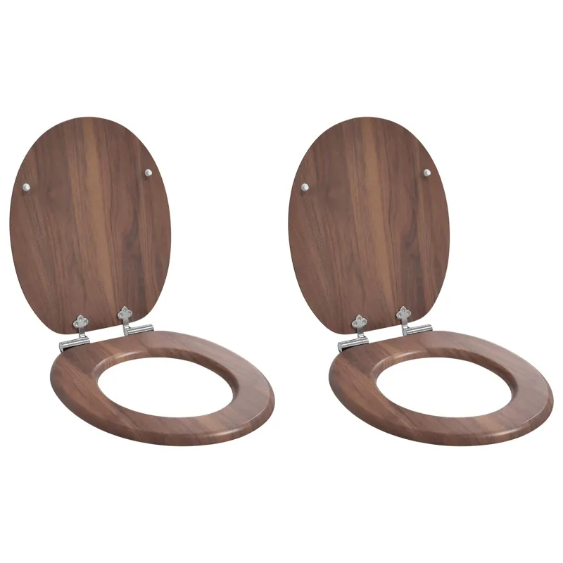 Minkštai užsidarantis tualeto dangtis 2 pcs Ruda 44 x 38 cm