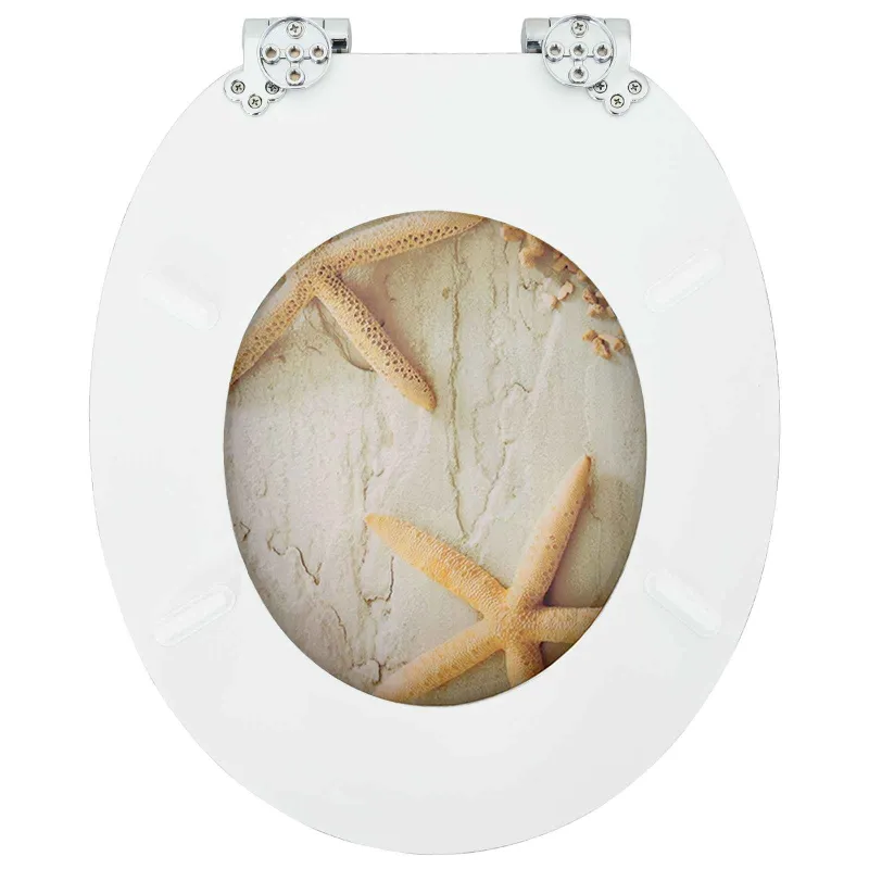 Minkštai užsidarantis tualeto dangtis 2 pcs Geltona ir balta