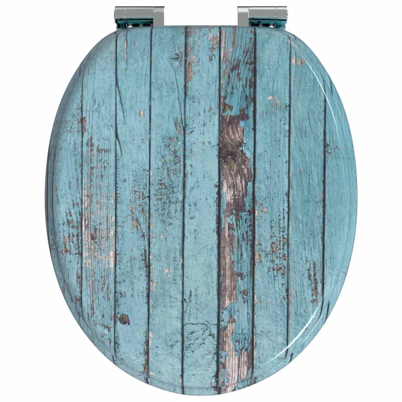 Minkštai užsidarantis tualeto dangtis 2 pcs Mėlyna 44 x 38 cm