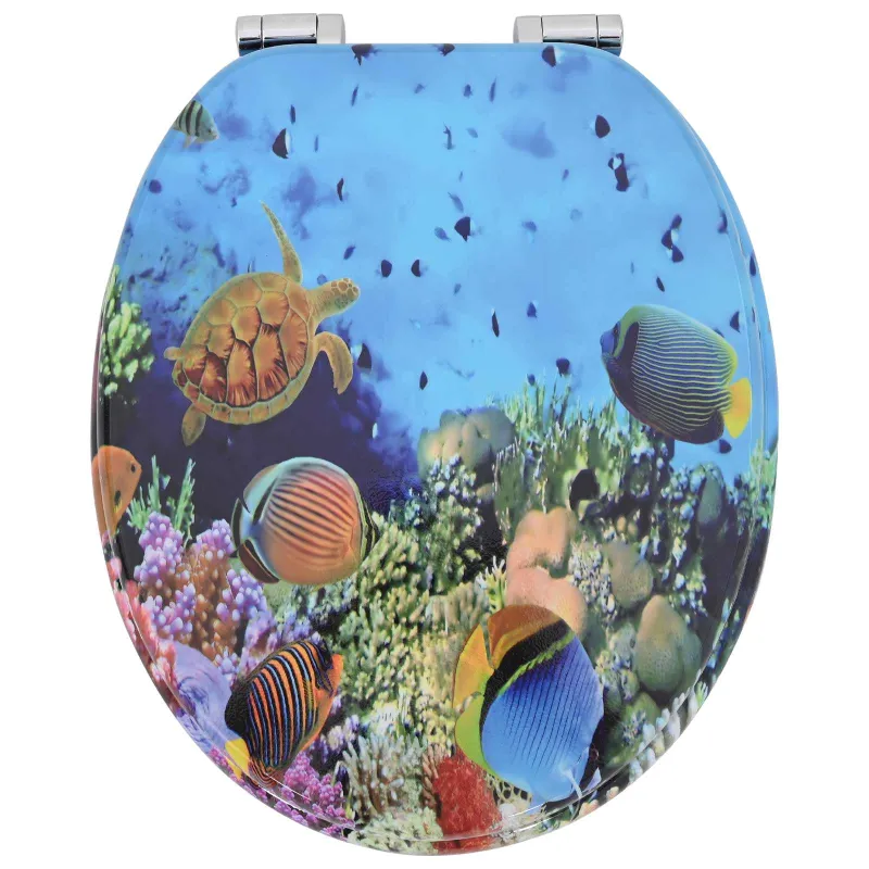 Minkštai užsidarantis tualeto dangtis 2 pcs Gili jūros mėlyna