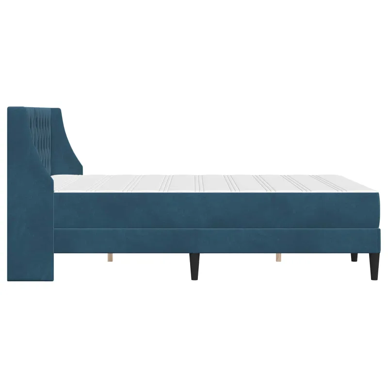 Lovos rėmas su čiužiniu su čiužiniu Mėlyna 140 x 190 cm Aksomas