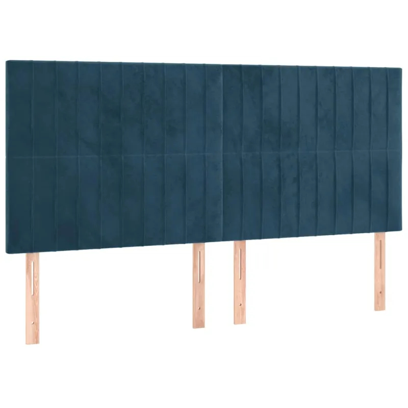 Lova su spyruoklėmis ir čiužiniu, mėlyna, 180x200 cm, aksomas