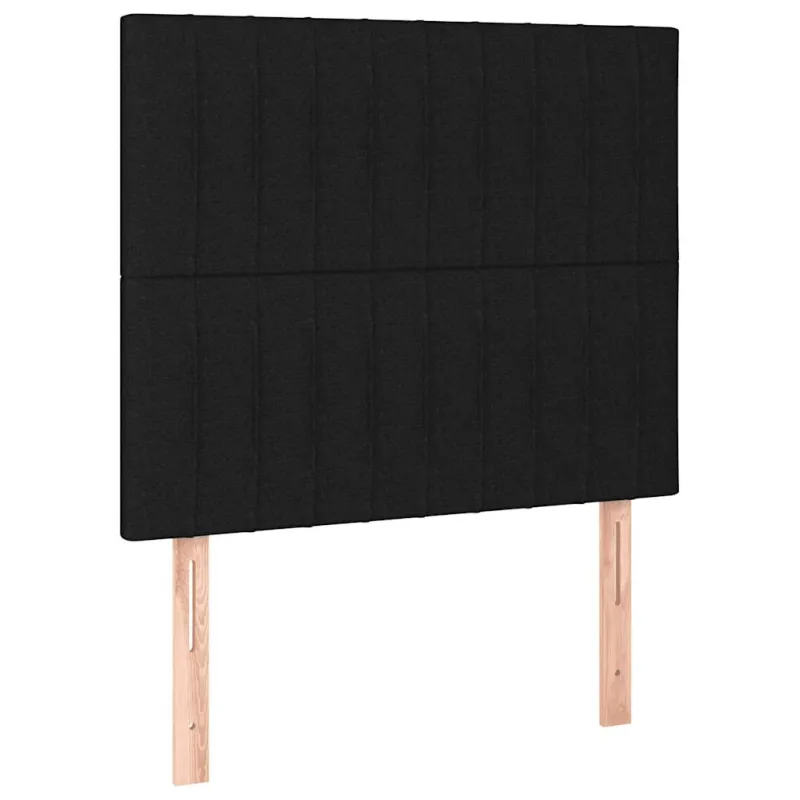 Lova su spyruoklėmis ir čiužiniu, juoda, 80x200cm, audinys