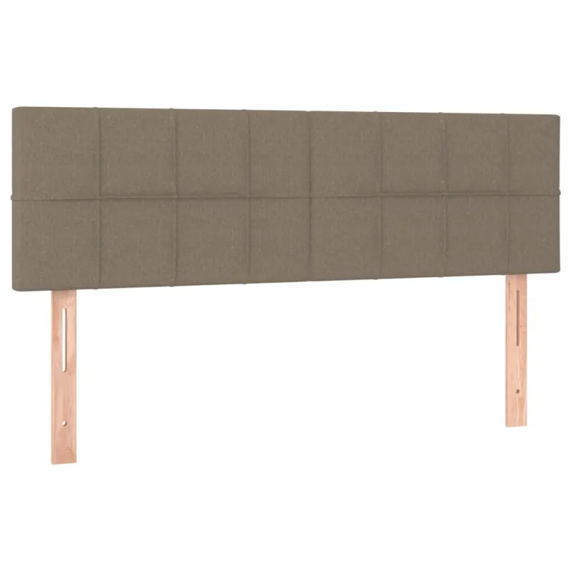 Lova su spyruoklėmis/čiužiniu/LED, taupe, 140x200 cm, audinys